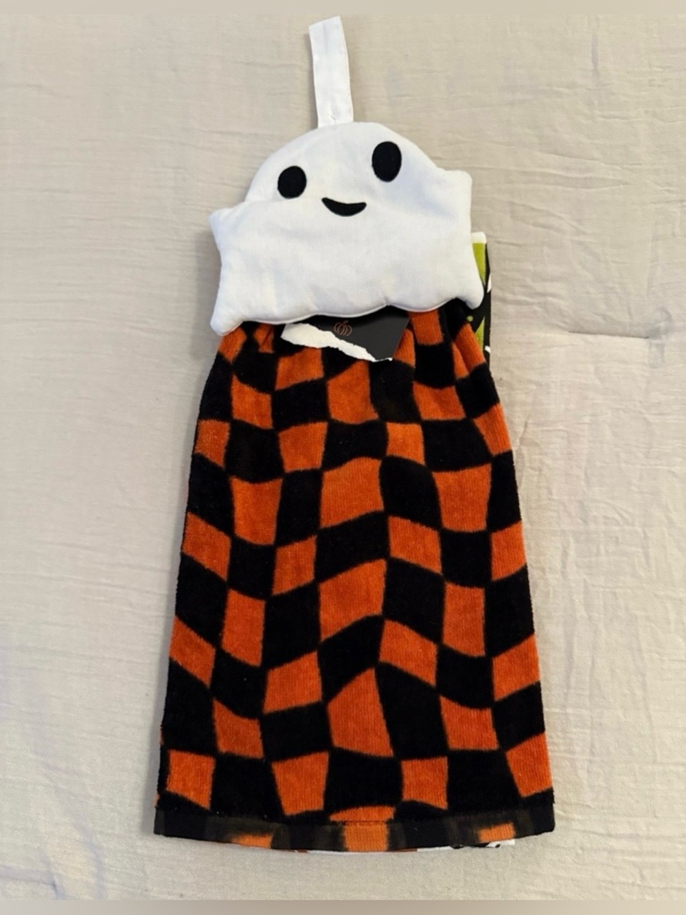 Oeko Tex Halloween kitchen dish towels. Set of two. Ghost and Pumpkins. NWT